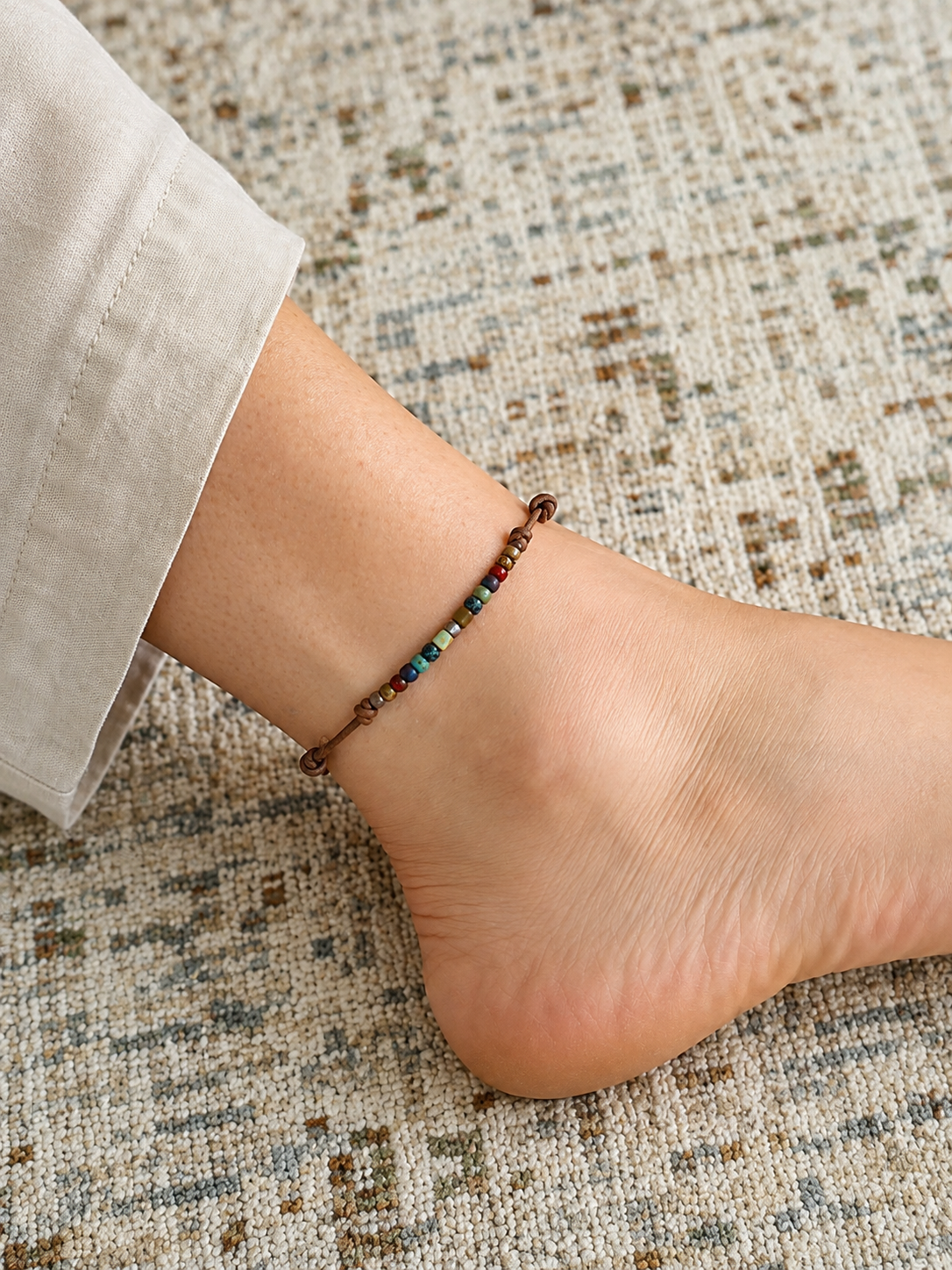Beaded and Knotted Anklets