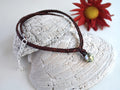Tahitian Teardrop Pearl Leather Short Necklace for Women, Hand Braided Leather Necklace