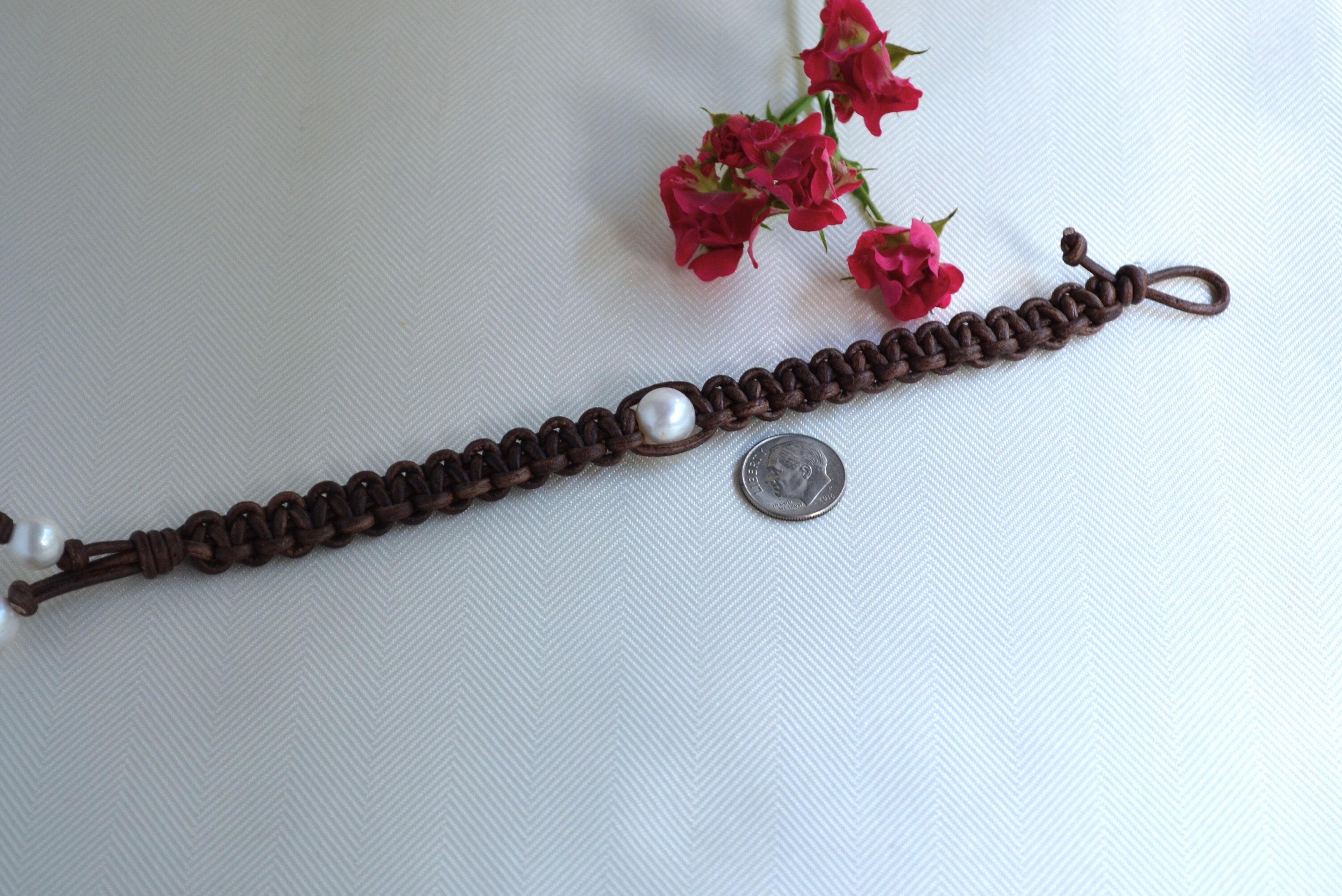 Freshwater Pearl Leather Bracelet - Bohemian Jewelry For Her