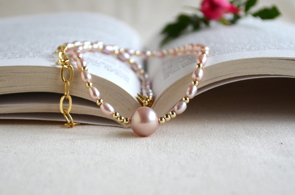 Pink Edison Pearl Necklace – Gold Filled Freshwater Pearls