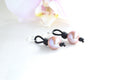 Edison Pearl Drop Earrings: Pink Freshwater Pearls, Sterling Silver & Leather