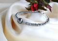 Tahitian Pearl Bracelet: Silver Hematite Beads, Cultured Saltwater Pearls