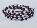 Long Amethyst Crochet Lariat Necklace: Layered Gemstone Jewelry
