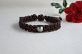 Tahitian Pearl Bracelet, Braided Leather Cuff, Boho Jewelry, Men's Bracelet