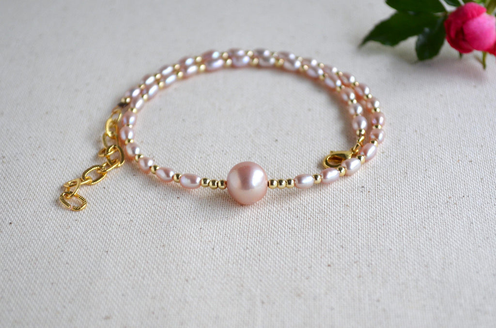 Pink Edison Pearl Necklace – Gold Filled Freshwater Pearls
