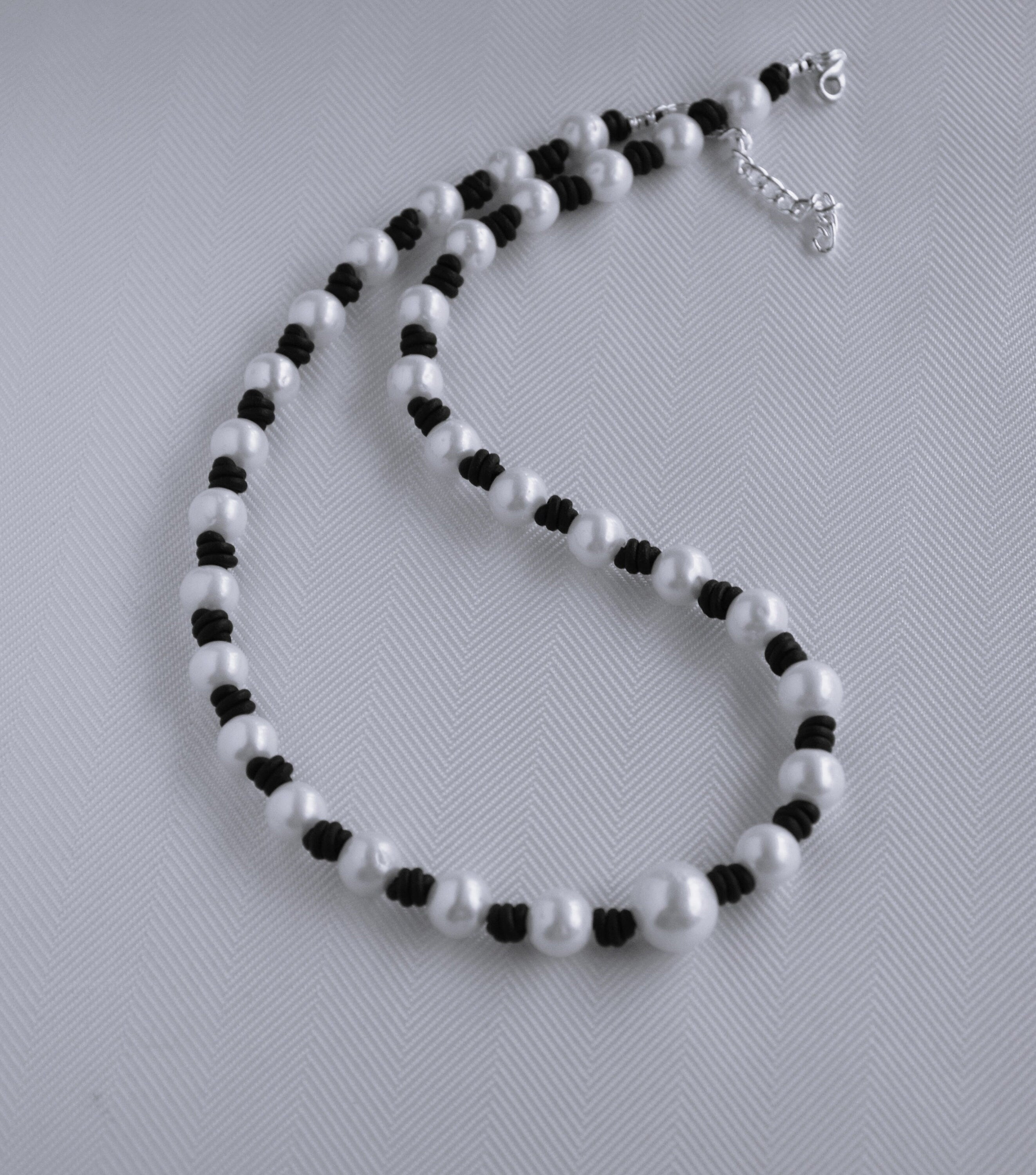 Knotted Pearl Leather Necklace: Freshwater Pearls, Boho Jewelry