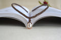 Baroque Edison Pearl Necklace on Braided Leather, Pink Edison Pearl