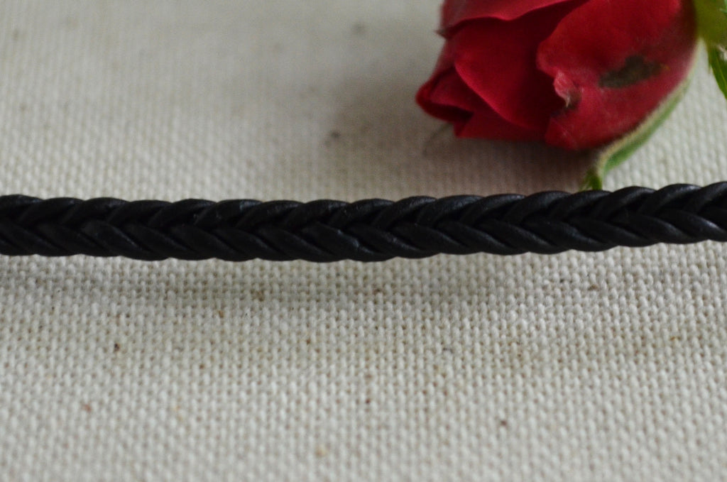 Tahitian Pearls on Hand Braided Black Leather Necklace