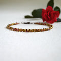 Gold Lustered Dark Topaz Czech Glass Anklet