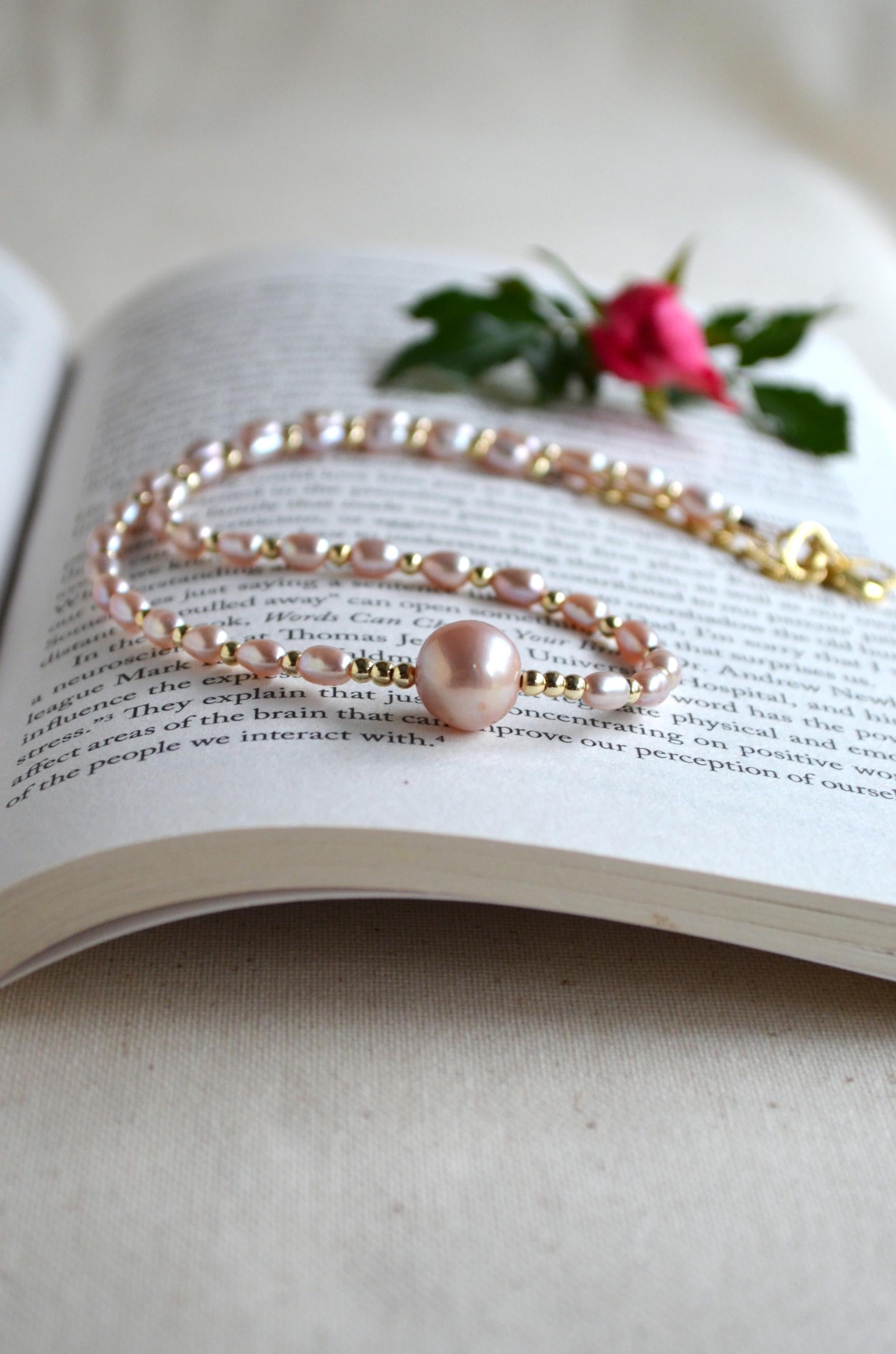 Pink Edison Pearl Necklace – Gold Filled Freshwater Pearls