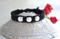 Freshwater Pearl Leather Bracelet: Three White Pearls, Bohemian Jewelry