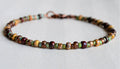 Picasso Czech Glass Beaded Anklet: Rustic Multicolor Boho Ankle Bracelet