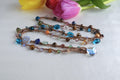 Crocheted Beaded Lariat Necklace - Multicolor Czech Beads, Artisan Boho Jewelry