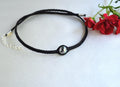 Tahitian Pearl Necklace: Braided Leather Choker, Elegant Unisex Jewelry